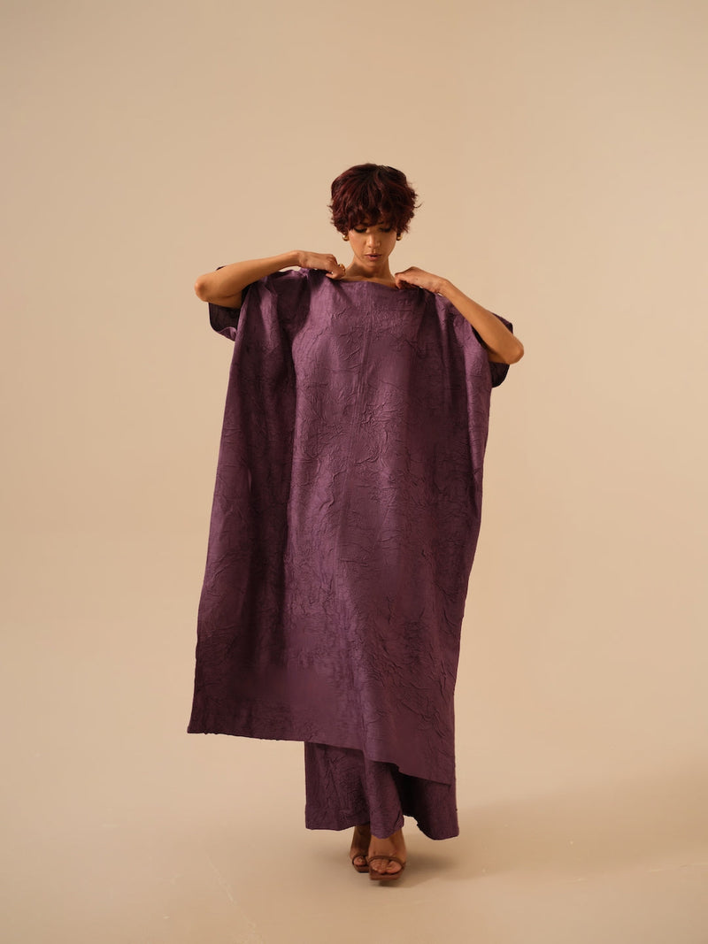 Brook Tunic-Lilac crushed silk kaftans and tunics by Stoique in lilac for women Worldwide