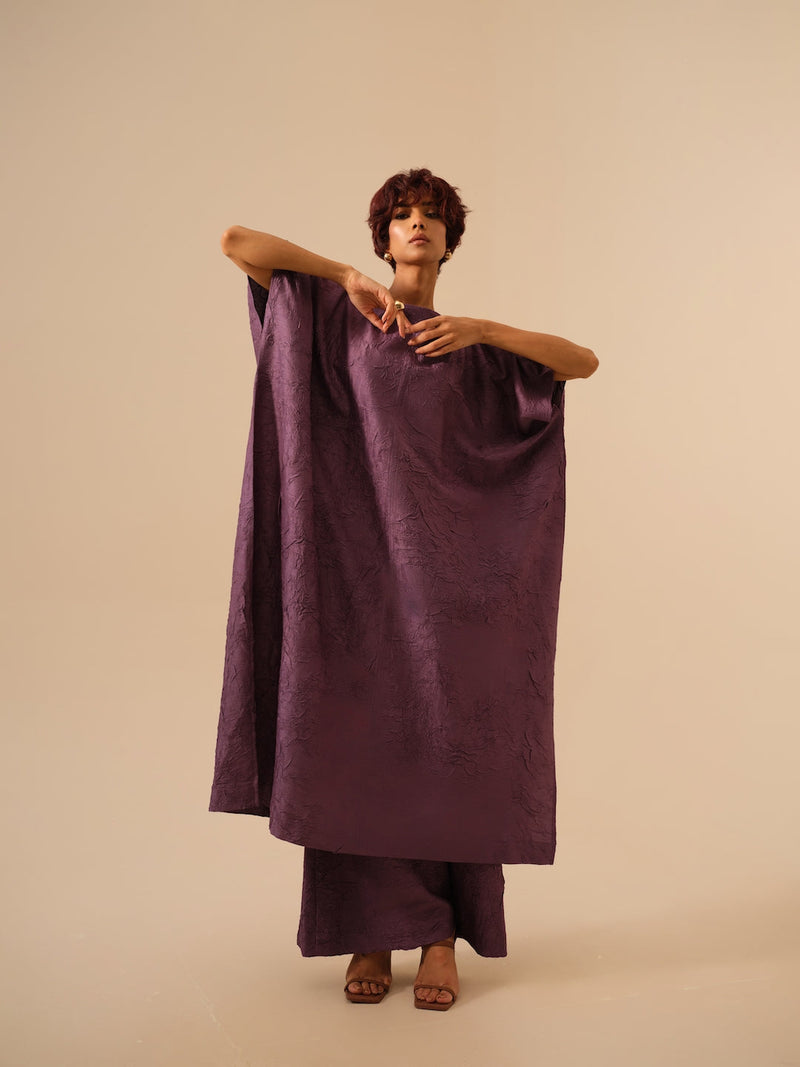 Root Pants-Lilac crushed silk pants/trousers by Stoique in lilac for women Worldwide