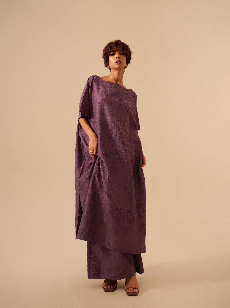 Brook Tunic-Lilac crushed silk kaftans and tunics by Stoique in lilac for women Worldwide