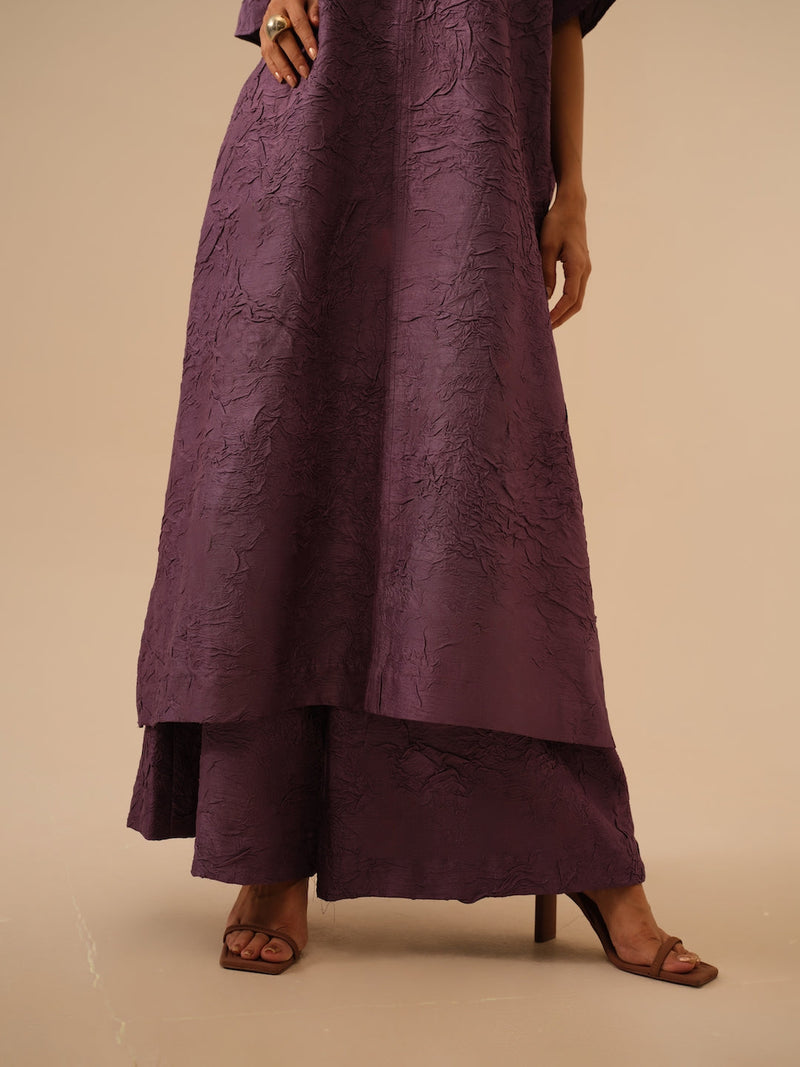 Root Pants-Lilac crushed silk pants/trousers by Stoique in lilac for women Worldwide