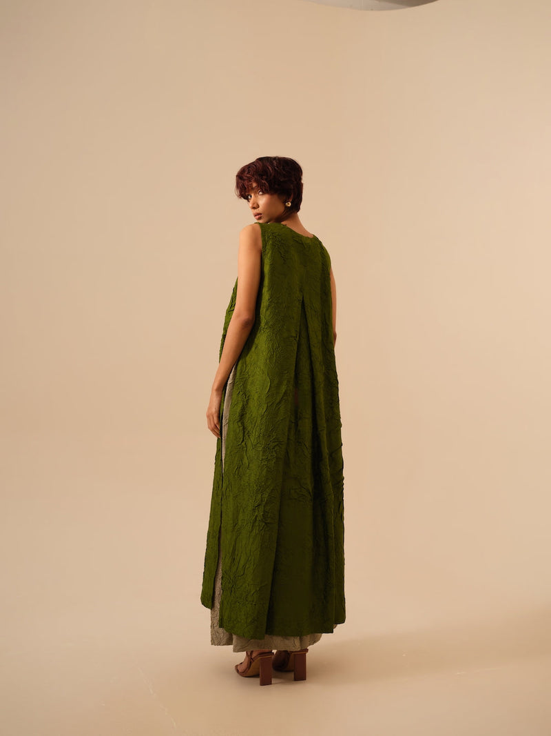 Flip Tunic-Jade Green crushed silk kaftans and tunics by Stoique in green for women Worldwide