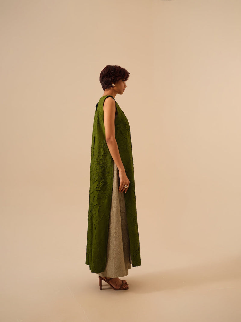 Flip Tunic-Jade Green crushed silk kaftans and tunics by Stoique in green for women Worldwide