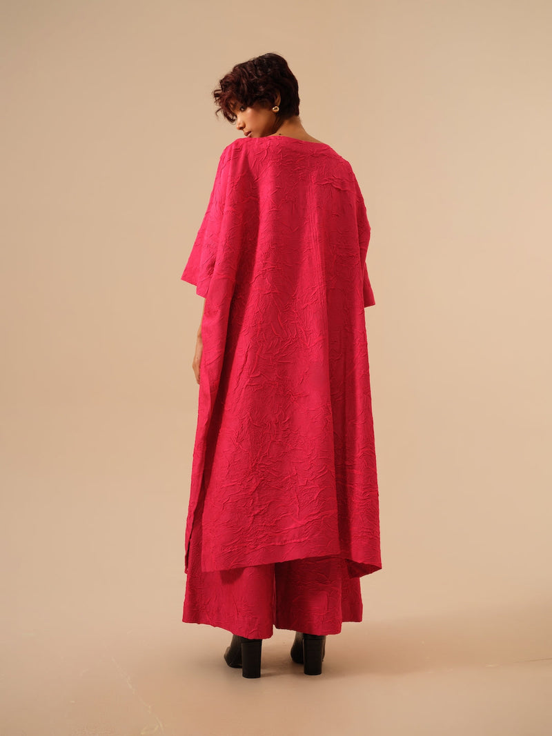 Brook Tunic-Pink crushed silk kaftans and tunics by Stoique in pink for women Worldwide