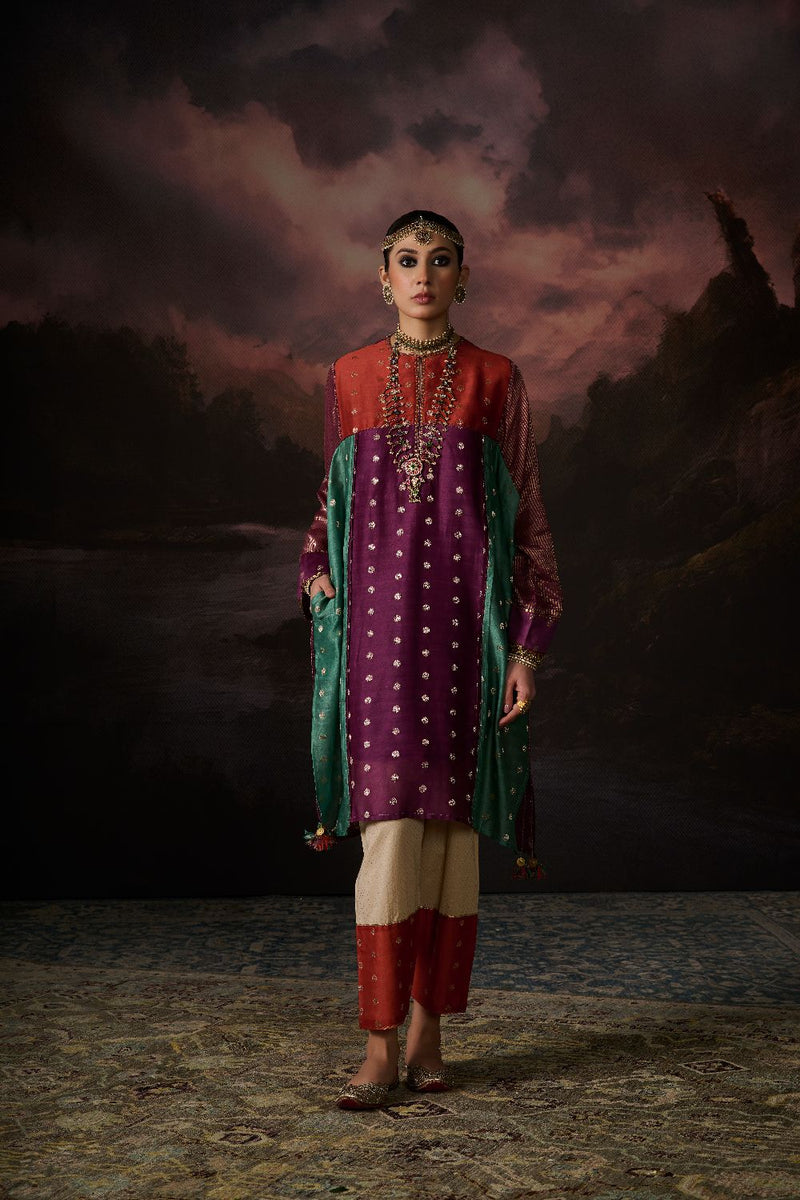 AMARA KAFTAN chanderi by SWATTI KAPOOR in multi color for women Worldwide