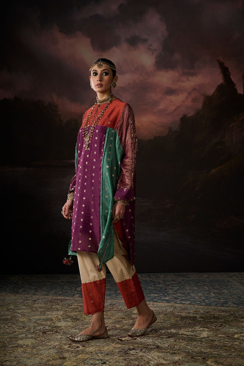 AMARA KAFTAN chanderi by SWATTI KAPOOR in multi color for women Worldwide