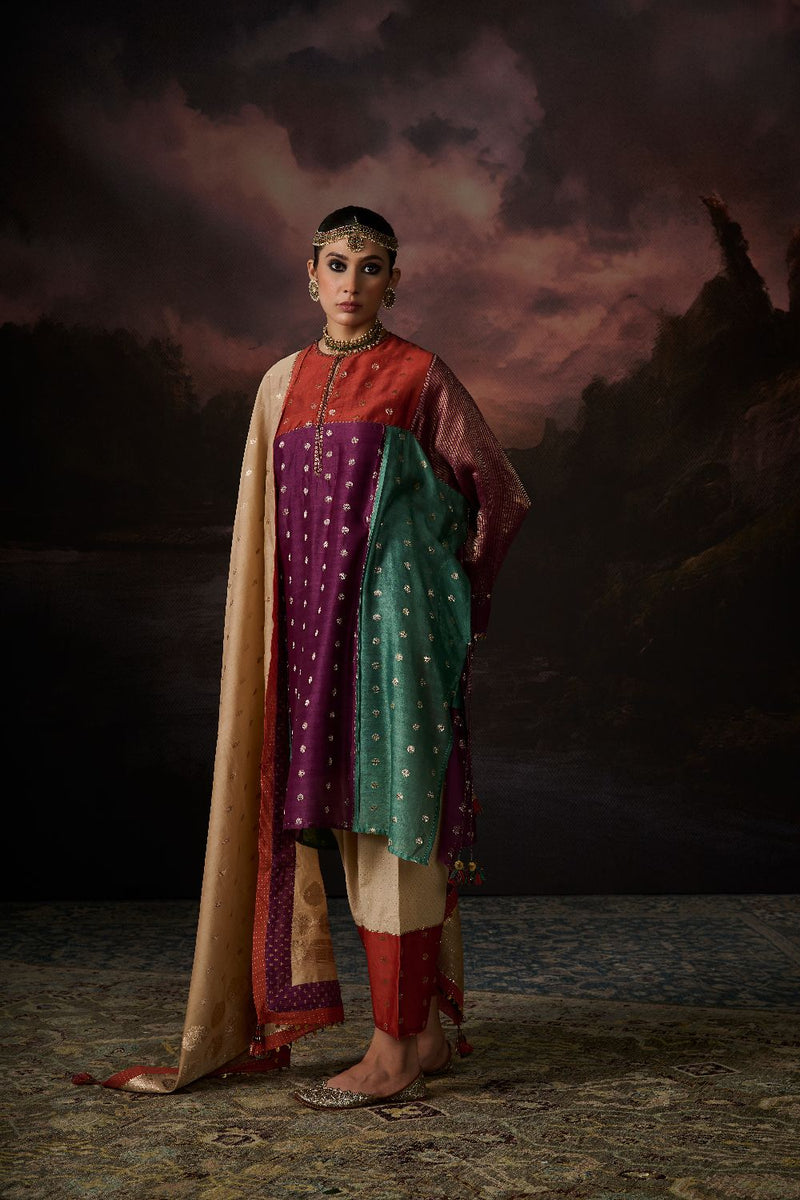 AMARA KAFTAN chanderi by SWATTI KAPOOR in multi color for women Worldwide