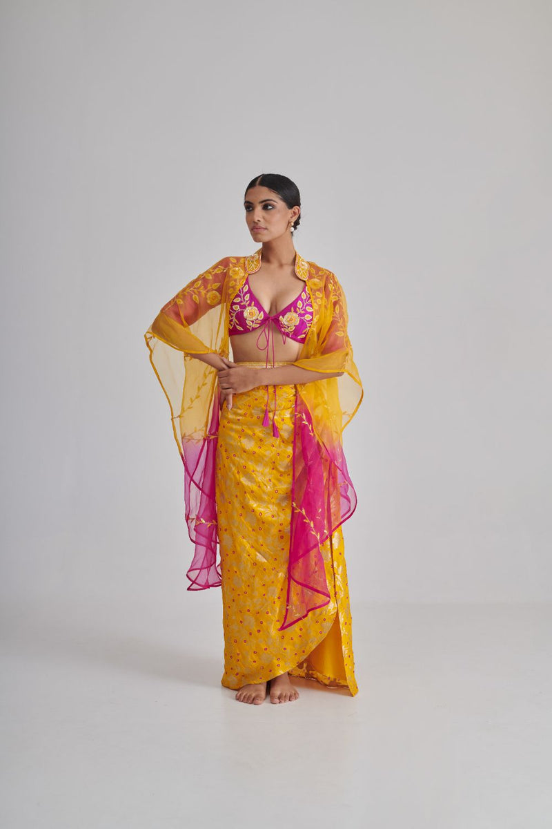 AMORA, SAMAIRA & AMIRA CO-ORD SET organza by Rashika Mittal in multi color for women Worldwide
