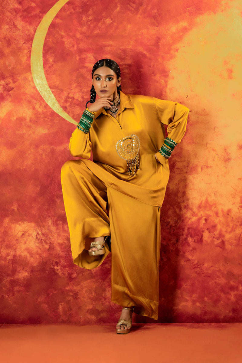 Mahi Mustard Festive Co-ord Set