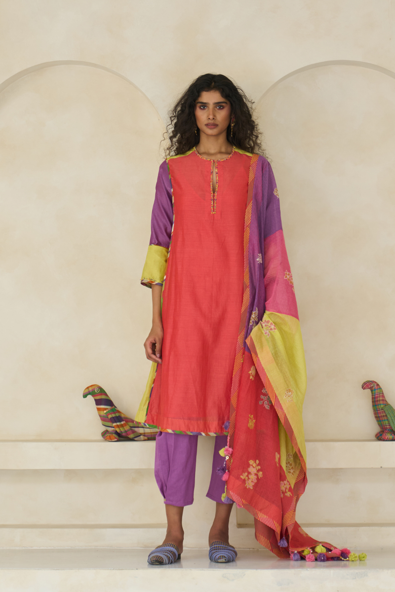 Amy Set cotton by SWATTI KAPOOR in multi color for women Worldwide