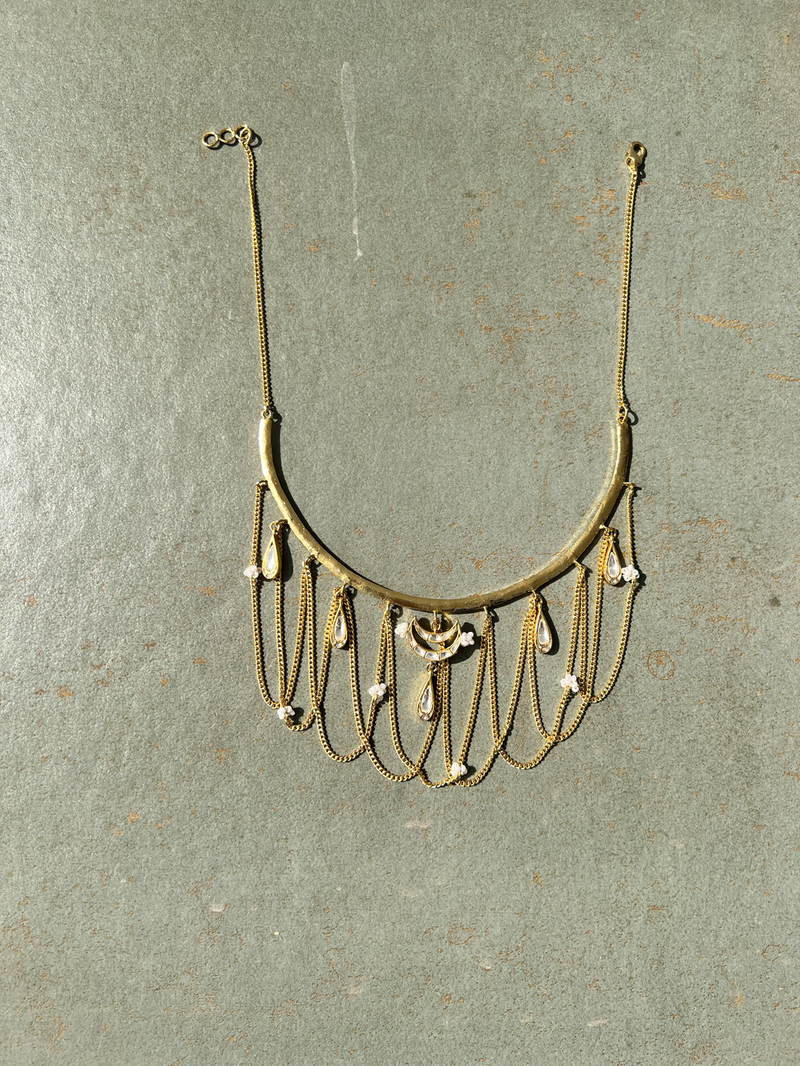 Smruti Haar by Aarjavee in gold color for women Worldwide