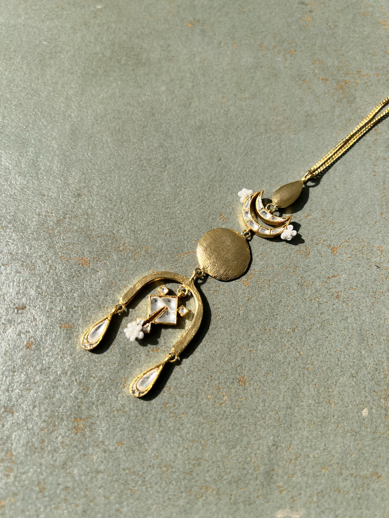 Tijori Pendant by Aarjavee in gold color for women Worldwide