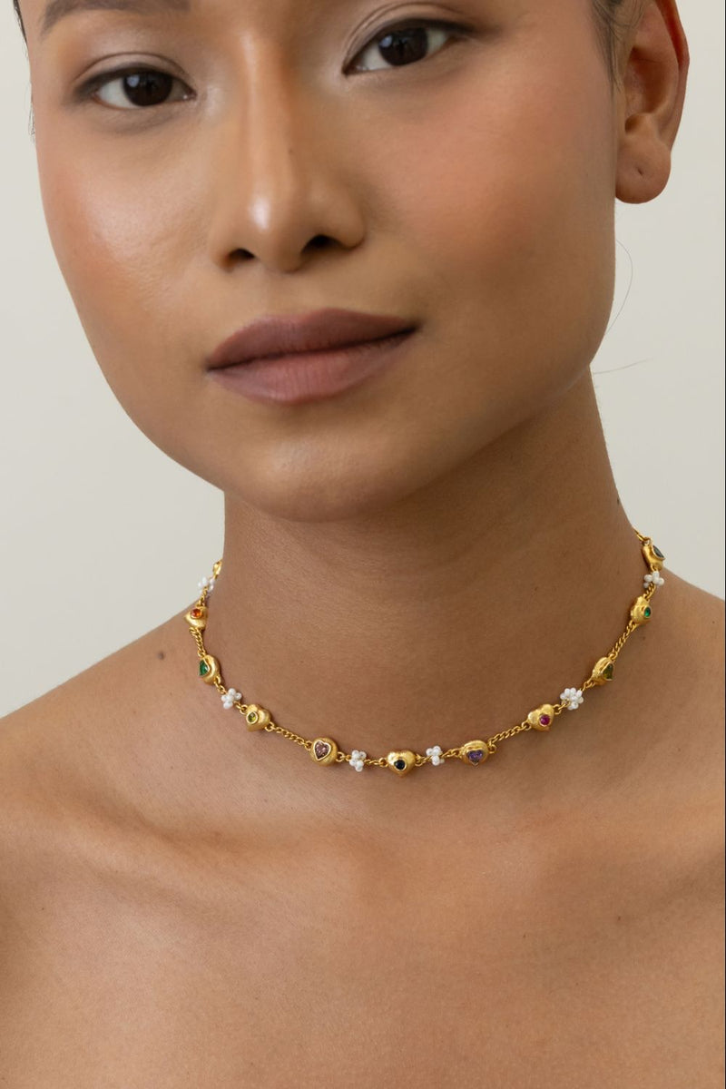 AN31G Juicy Chain 18k gold plated on brass neckpiece by Aarjavee for women Worldwide
