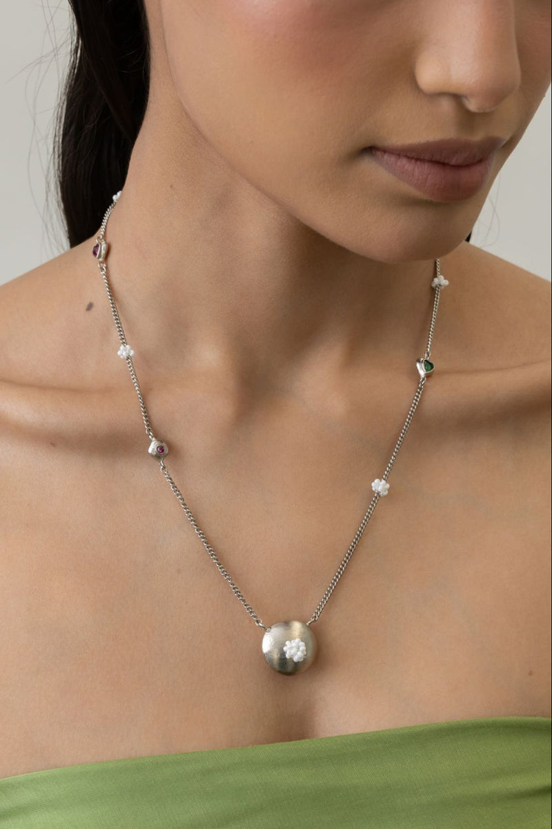 AN33S Bubble Pendant 18k gold plated on brass neckpiece by Aarjavee for women Worldwide