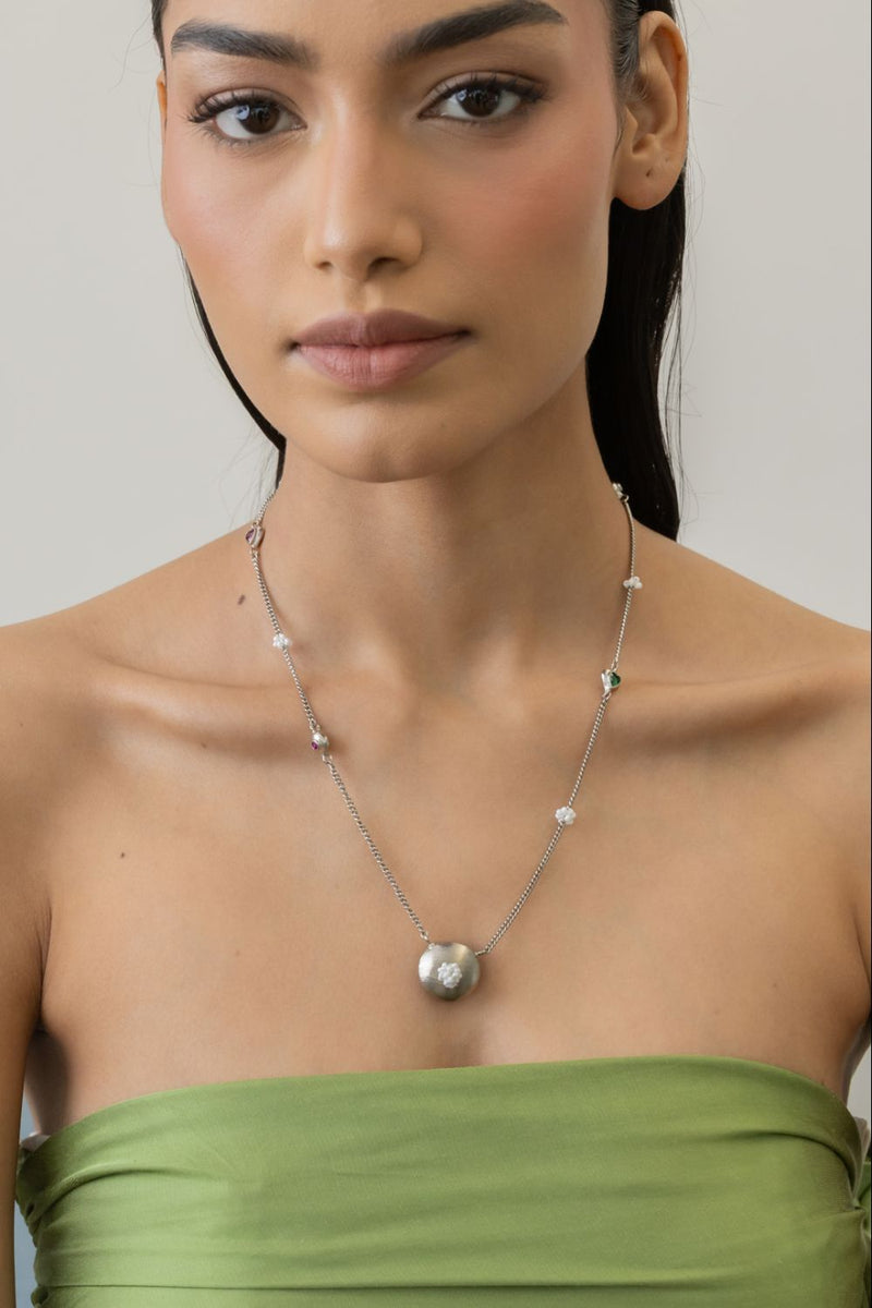 AN33S Bubble Pendant 18k gold plated on brass neckpiece by Aarjavee for women Worldwide