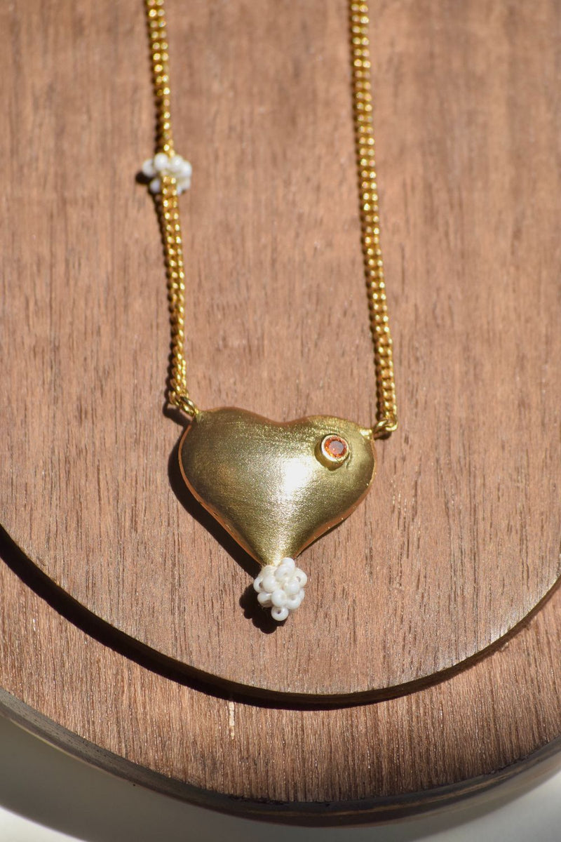 AN34G Happy Hearts Pendant 18k gold plated on brass neckpiece by Aarjavee for women Worldwide
