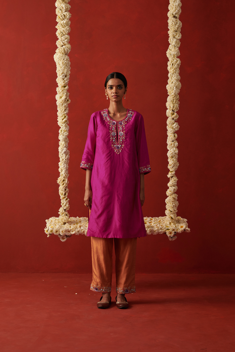 ANAHITA & AMIRA KURTA & PANT chiffon by Rashika Mittal in multi color for women Worldwide
