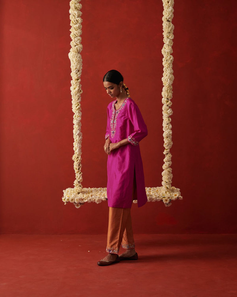 ANAHITA & AMIRA KURTA & PANT chiffon by Rashika Mittal in multi color for women Worldwide