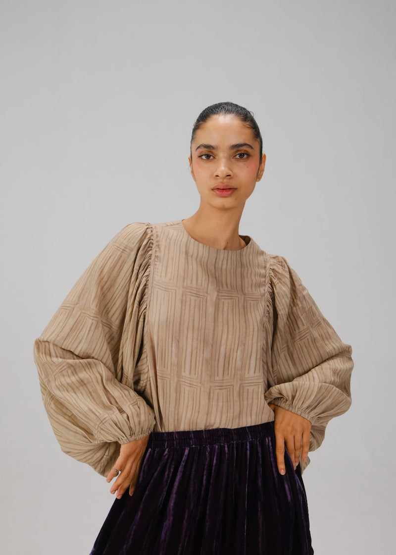 ANA TOP-Ivory Wall cotton by CORD for women Worldwide