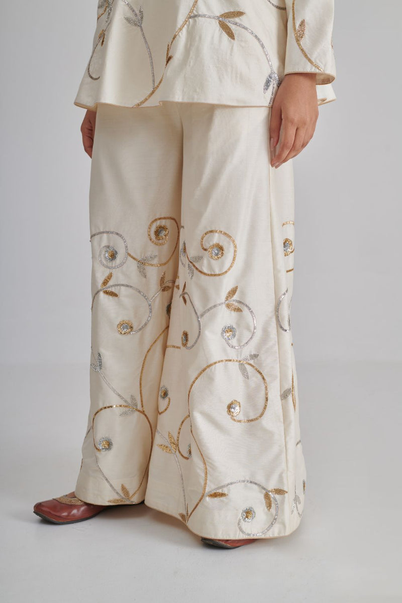 ANIKA & MAHBOOB CO-ORD SET silk by Rashika Mittal in ivory color for women Worldwide