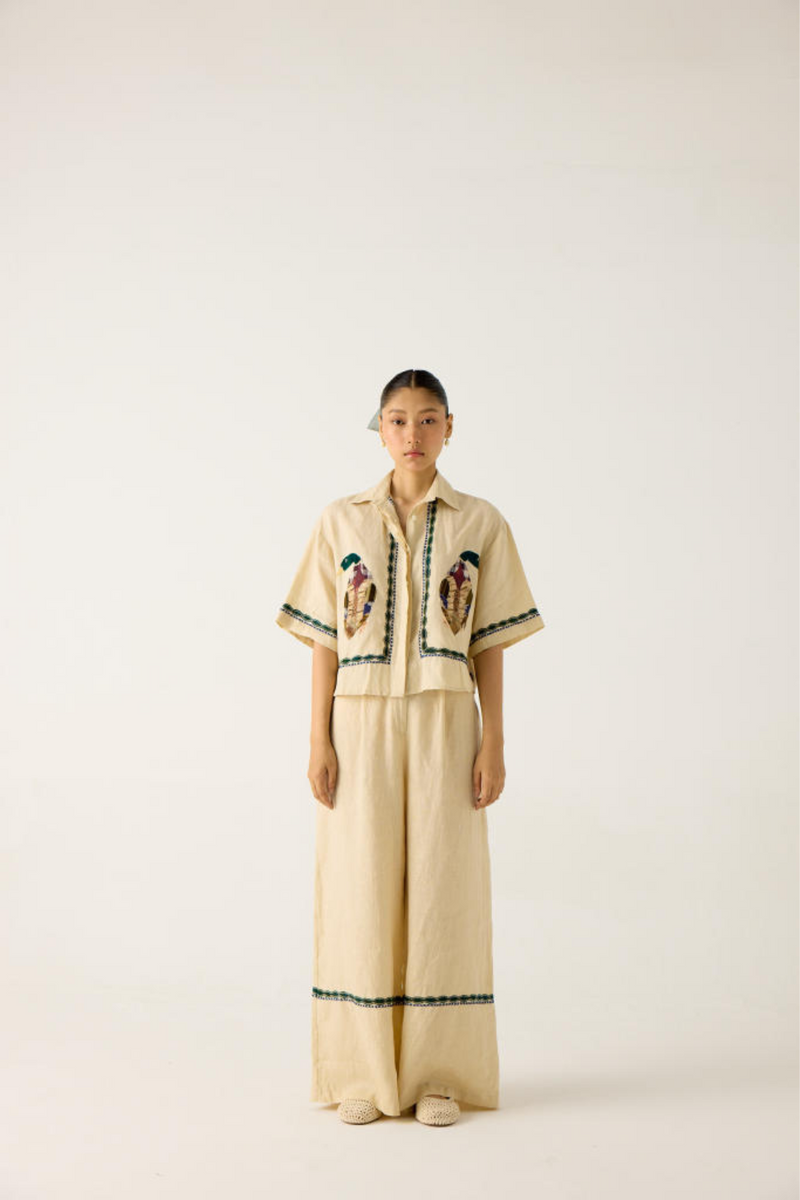 APPLIQUE PANTS -IVORY mul by CORD in multi for women Worldwide
