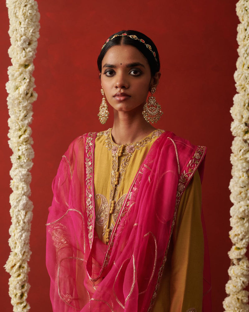 AQSAA DUPATTA silk by Rashika Mittal in pink color for women Worldwide