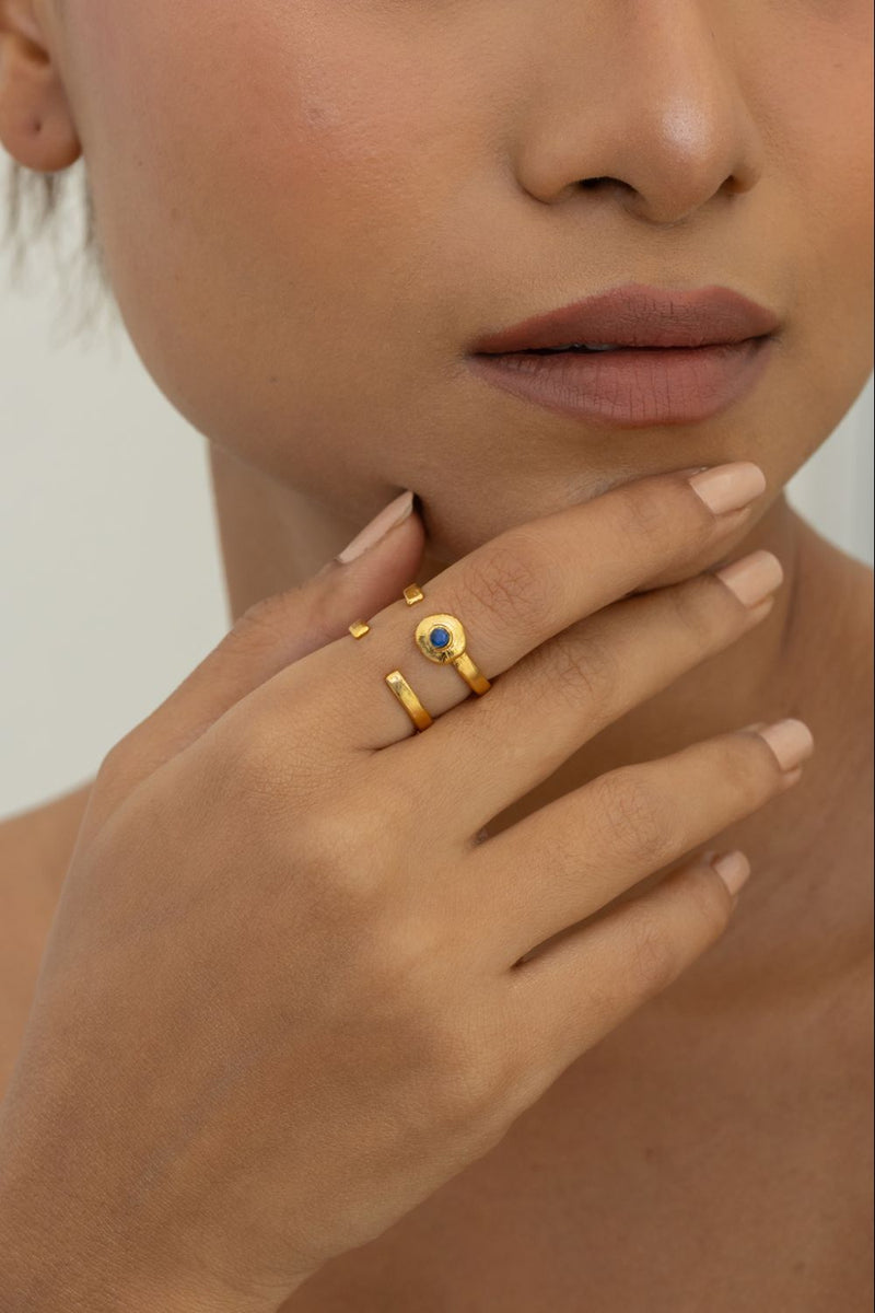 AR27G Little Bite 18k gold plated on brass ring by Aarjavee for women Worldwide