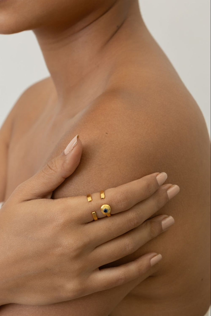 AR27G Little Bite 18k gold plated on brass ring by Aarjavee for women Worldwide