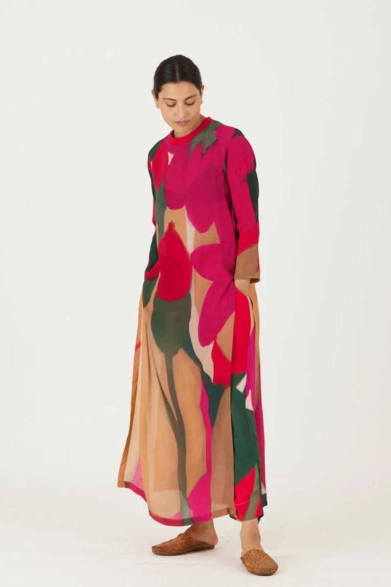 LEI LANI RED LONG KURTA SET Kurta Sets by Yam for women Worldwide