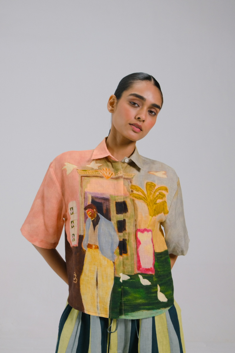 AVA SHIRT - MORNING COFFEE all linen by CORD for women Worldwide