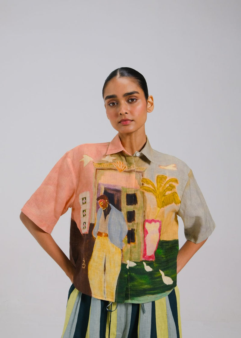 AVA SHIRT - MORNING COFFEE all linen by CORD for women Worldwide