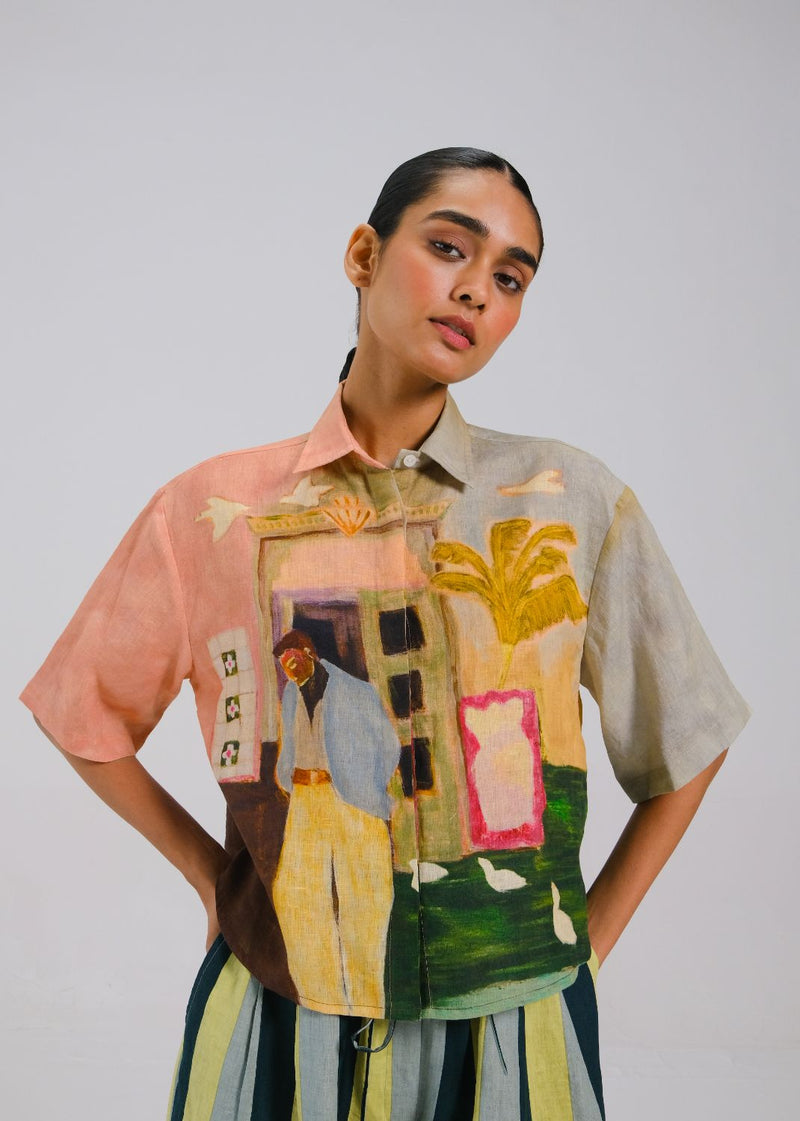 AVA SHIRT - MORNING COFFEE all linen by CORD for women Worldwide