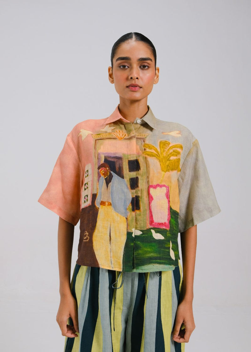 AVA SHIRT - MORNING COFFEE all linen by CORD for women Worldwide