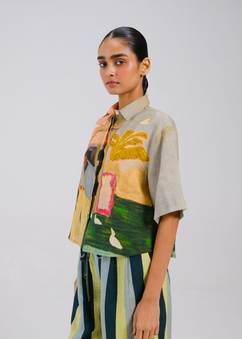 AVA SHIRT - MORNING COFFEE all linen by CORD for women Worldwide