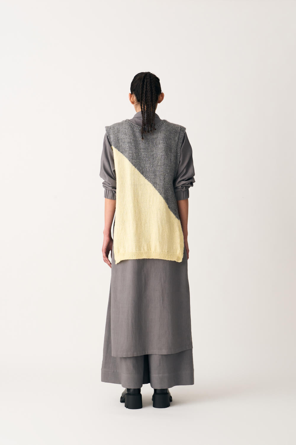 COLLARED NECK TUNIC - GREY