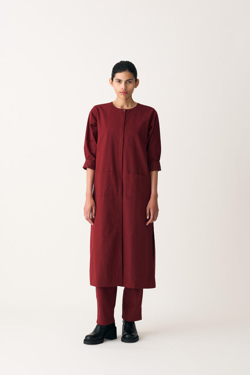 PANEL JACKET - SCARLET cotton by THREE for women Worldwide