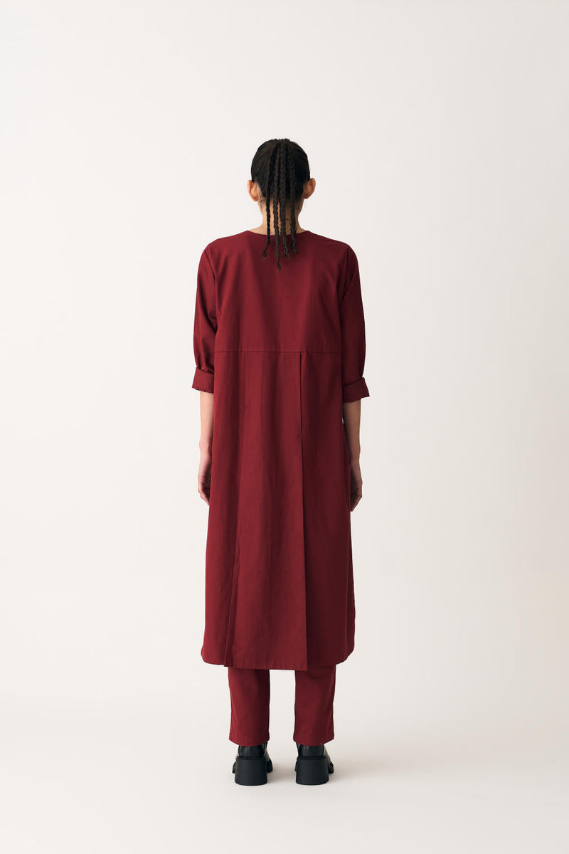 PANEL JACKET - SCARLET cotton by THREE for women Worldwide