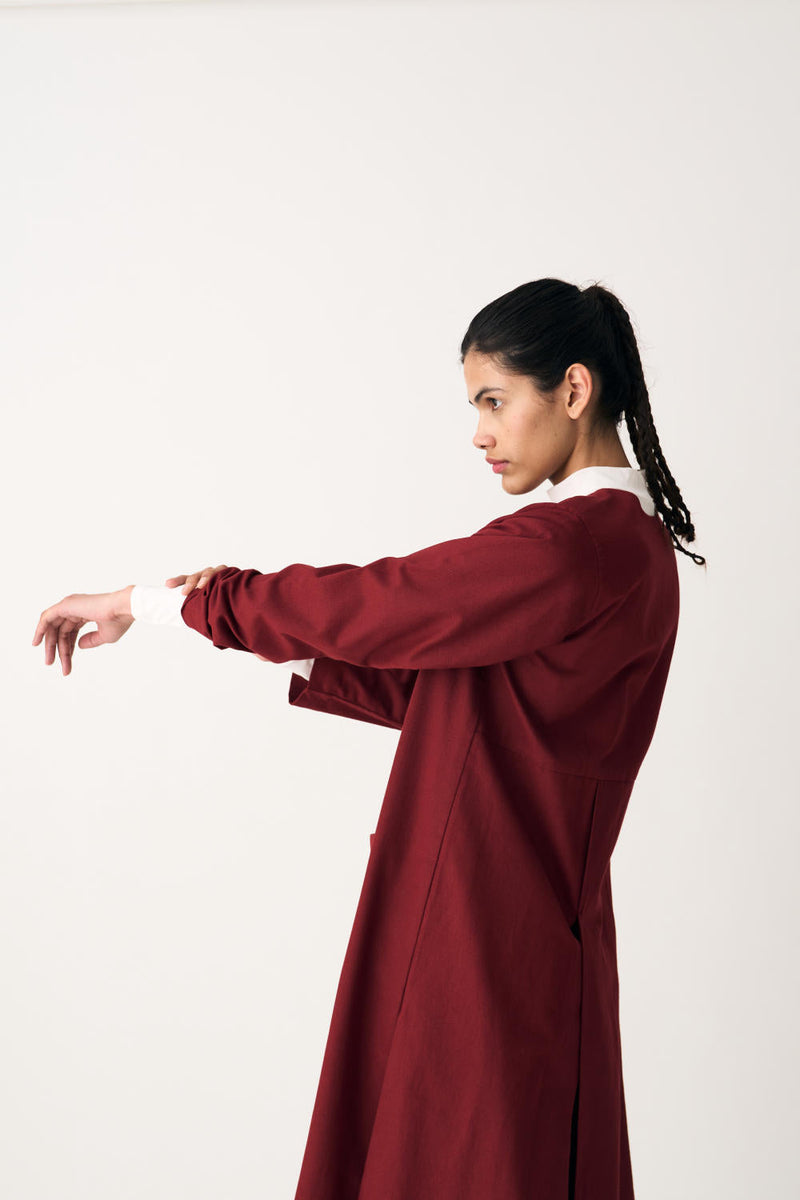 PANEL JACKET - SCARLET cotton by THREE for women Worldwide