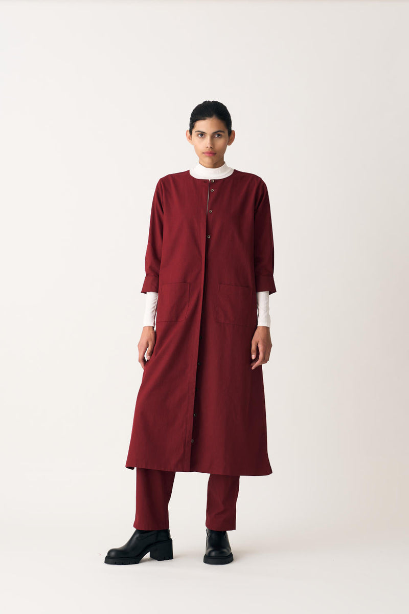 PANEL JACKET - SCARLET cotton by THREE for women Worldwide