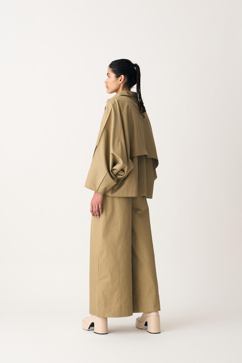 INVERTED BOX PLEAT BOTTOM - AUTUMN SAGE by THREE in beige color for women Worldwide