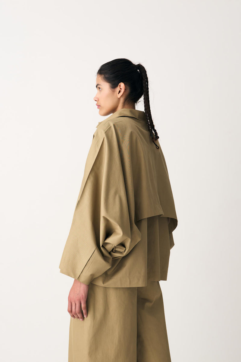BAT SLEEVE JACKET - AUTUMN SAGE by THREE in brown color for women Worldwide
