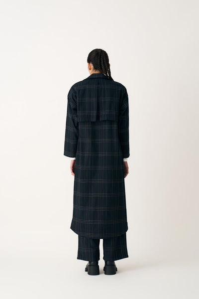 OVERLAP KAFTAN - BLACK CHECK