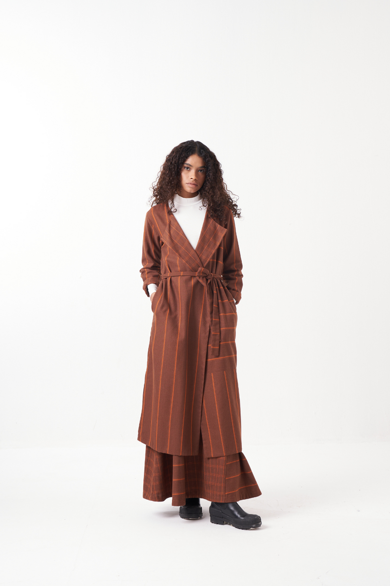 REVERSIBLE JACKET CO-ORD (SET OF 2)-CHOCOLATE BROWN by THREE in brown color for women Worldwide