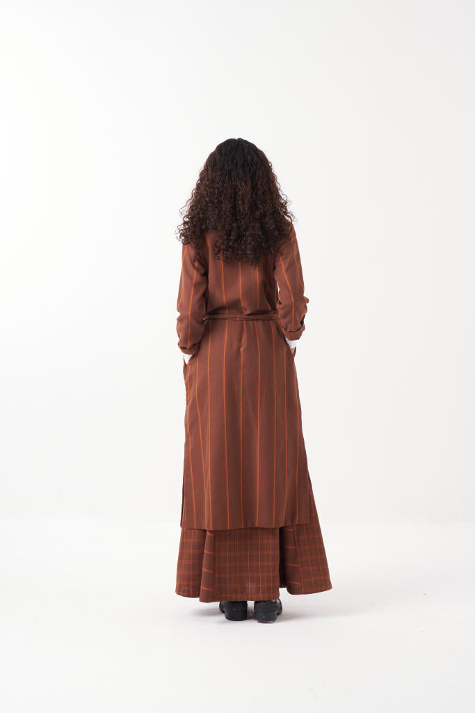 REVERSIBLE JACKET CO-ORD (SET OF 3)-CHOCOLATE BROWN by THREE in brown color for women Worldwide