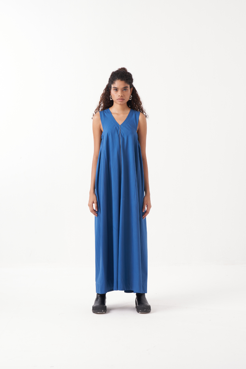 SQUARE ARMHOLE DRESS-ELECTRIC BLUE