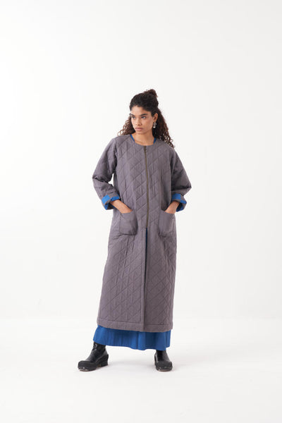 GREY LONG QUILTED JACKET CO-ORD (SET OF 2)-GREY
& ELECTRIC BLUE