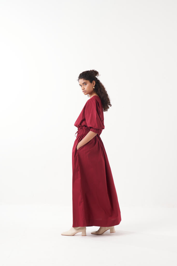 PLEATED SLEEVE TOP-MADDER poplin by THREE for women Worldwide