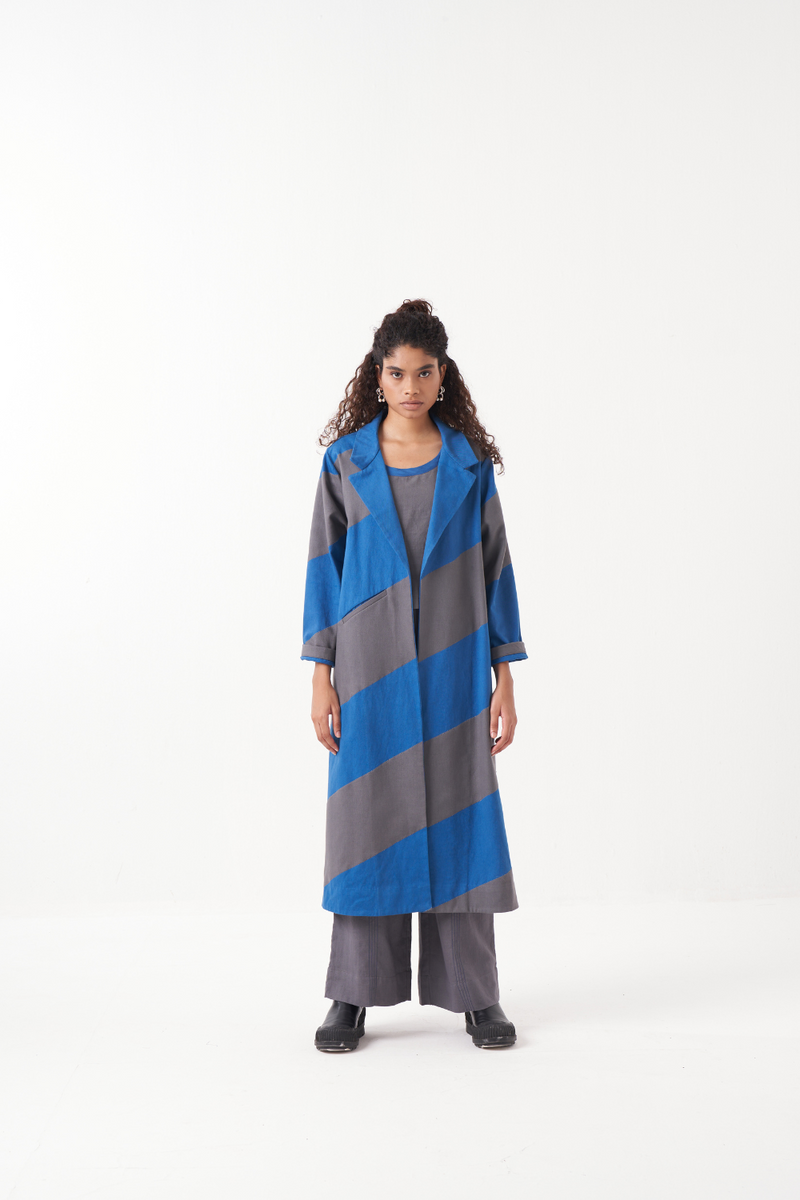 ROUND NECK TOP & BOTTOM-GREY by THREE in grey color for women Worldwide