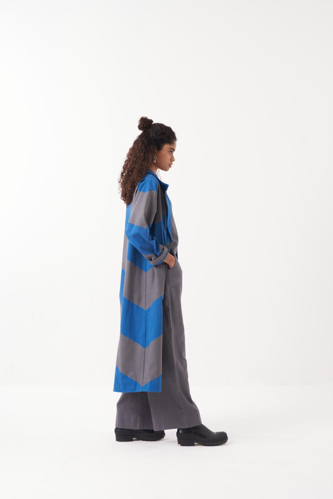 ROUND NECK TOP & BOTTOM-GREY by THREE in grey color for women Worldwide