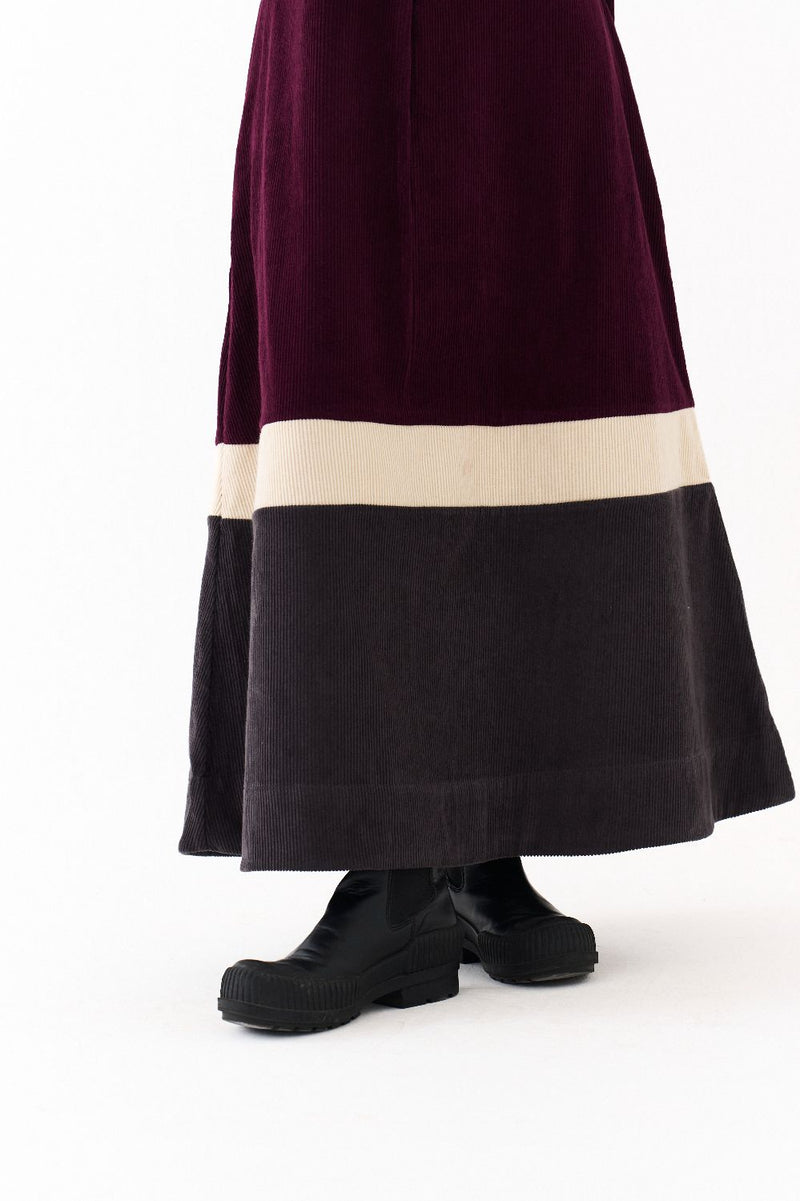 TURTLE NECK DRESS-WINE corduroy by THREE for women Worldwide