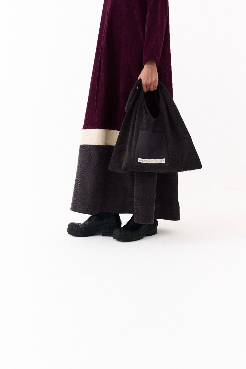 TURTLE NECK DRESS-WINE corduroy by THREE for women Worldwide